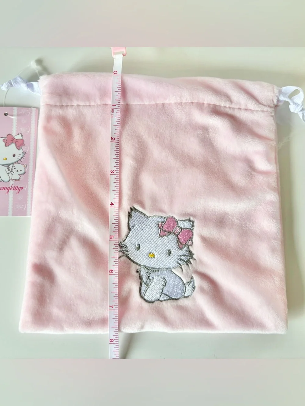Charmmy Kitty Soft Pink Plush Drawstring Bag NWT Sanrio Japan Exclusive